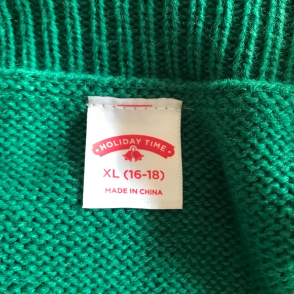 Christmas Holiday Time Elf Leopard Trim Off Shoulder Sweater Dress Size XL 16-18 - Picture 5 of 6